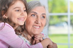 Grandmother and granddaughter 